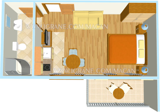 apartment Macan, Igrane - Wohnung Plan