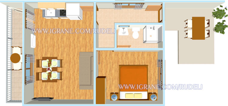 Igrane, apartments Rudelj - plan of apartment